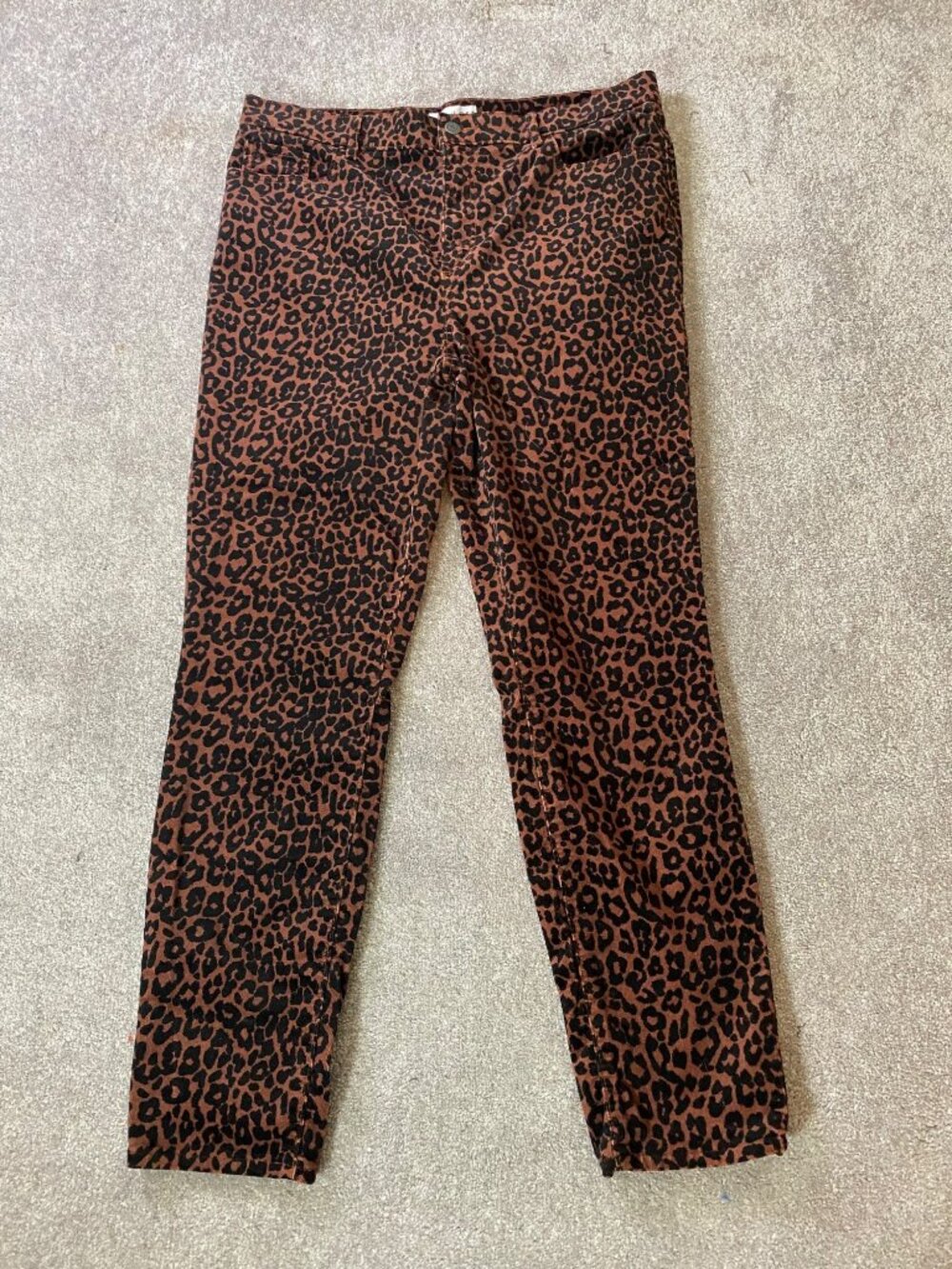 Loft Leopard Print High-Waist Skinny Pants Size 14